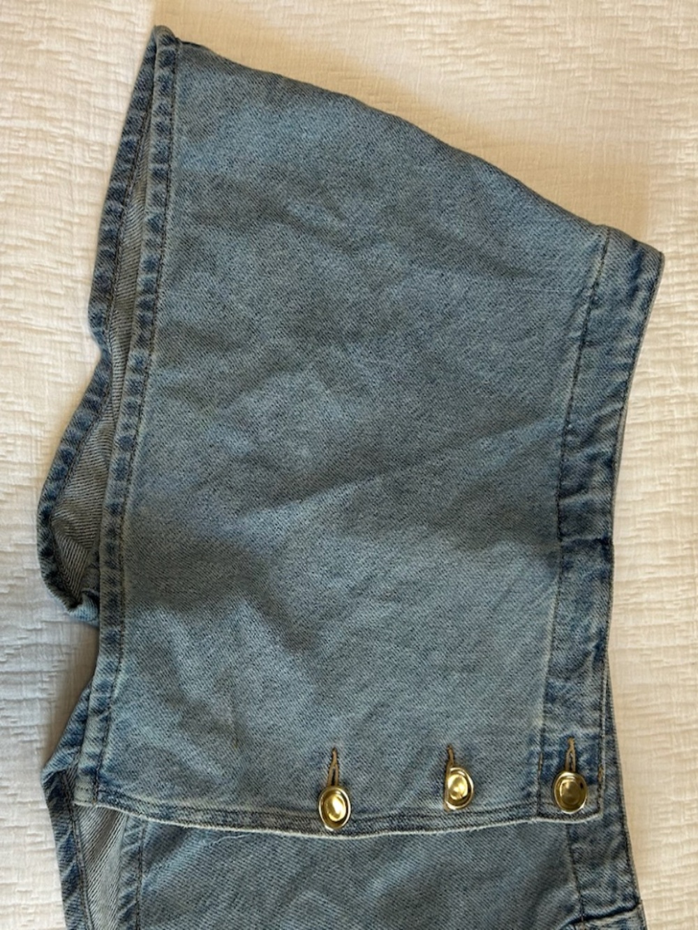 ZARA Denim Skort w/ gold buttons